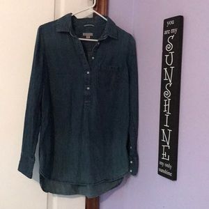 Merona slightly washed look jean T button shirt.